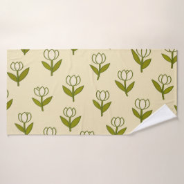 Toalla de baño de tulipanes blancos