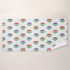 Toalla de baño de tulipanes rojos y púrpura