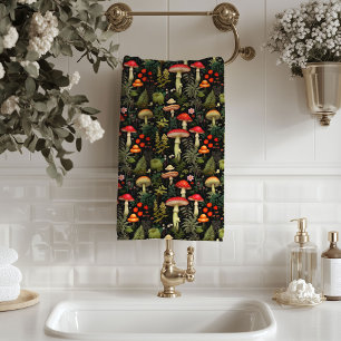 Toalla de baño de vida rural Hongos en colores cál