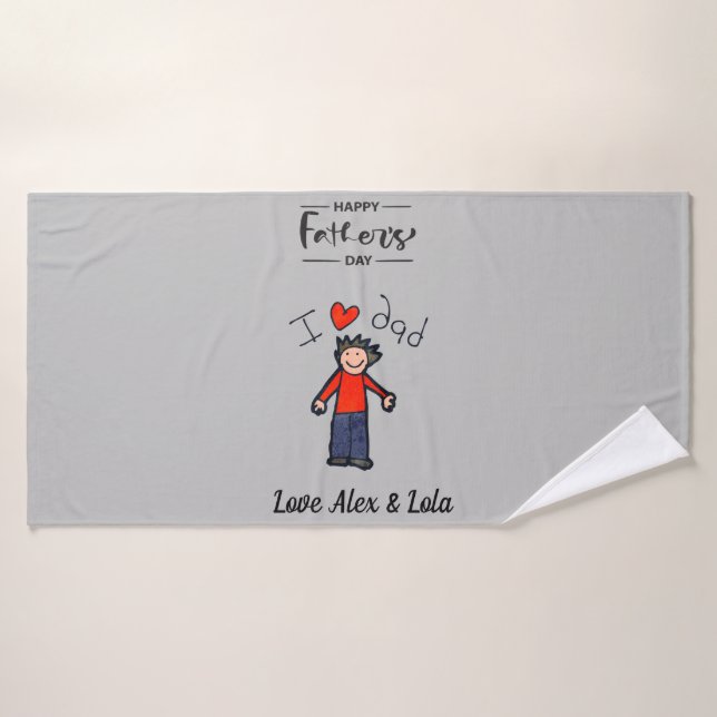 Toalla de baño del Día del Padre. "Amo A Mi Papá". (Toalla de baño)