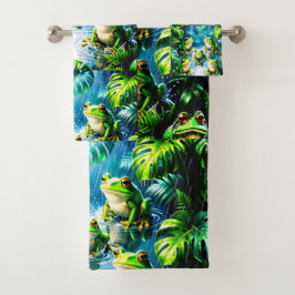 Toalla de baño divertida de ranas