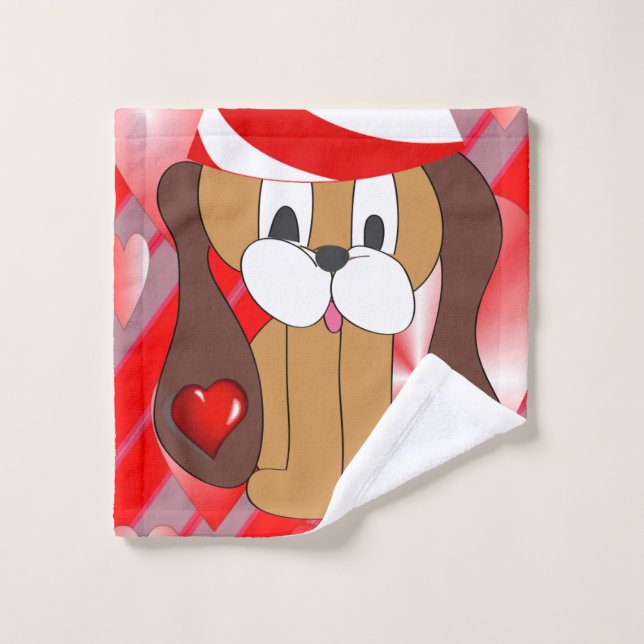 Toalla de baño El día de San Valentín, perro (Toallita)