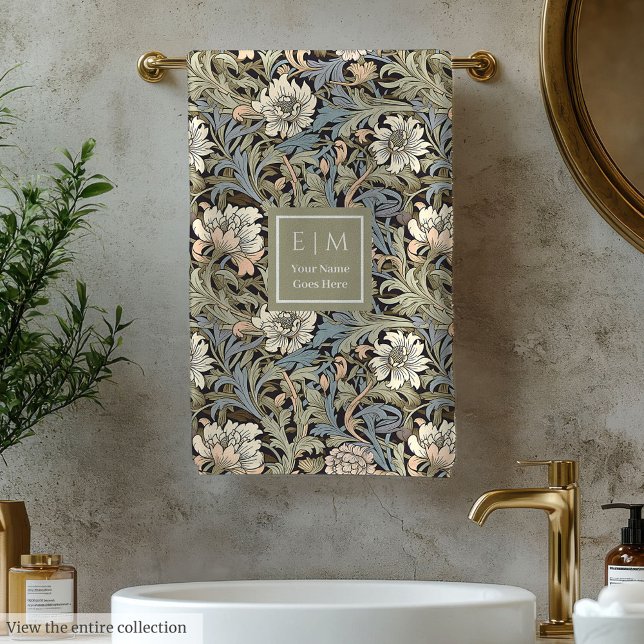Toalla De Baño Elegante De Estilo Pimpernel Morris (Elegant Pimpernel Morris Style Bath Towel)