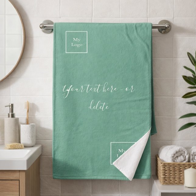 Toalla de baño empresarial logotipo verde texto bl (Subido por el creador)
