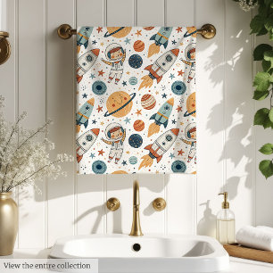 Toalla de baño espacial Pastel Planetas y Cohetes