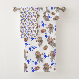 Toalla de baño fija estrellas Angel Blue