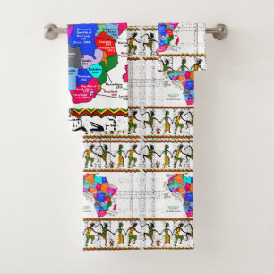 Toalla de baño fija mapa africano