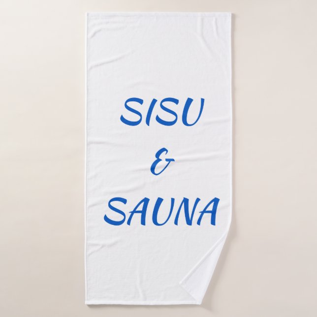 Toalla de baño finlandesa SISU & Sauna (blanca) (Toalla de baño)