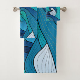 Toalla de baño - Flor azul