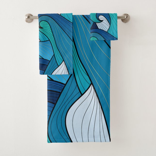 Toalla de baño - Flor azul (In situ)