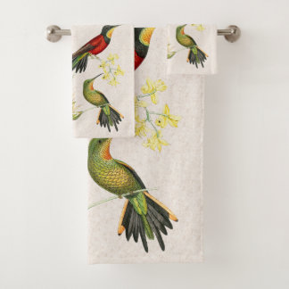 Toalla de baño floral de aves silvestres