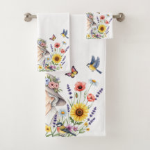 Toalla de baño floral de la abuela