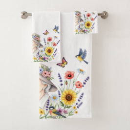 Toalla de baño floral de la abuela