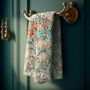 Toalla de baño floral William Morris Lily Art Nouv
