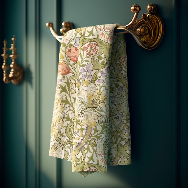 Toalla de baño floral William Morris Lily Art Nouv (Subido por el creador)