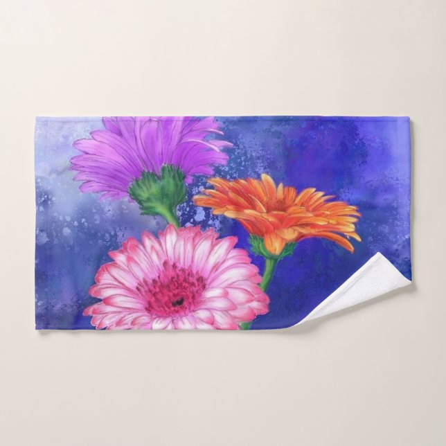 Toalla De Baño Gerberas Set Hermosas Flores (Toalla de mano)