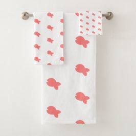 Toalla de baño infantil de peces repetidos