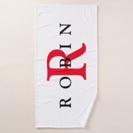 Toalla de baño inicial personalizada