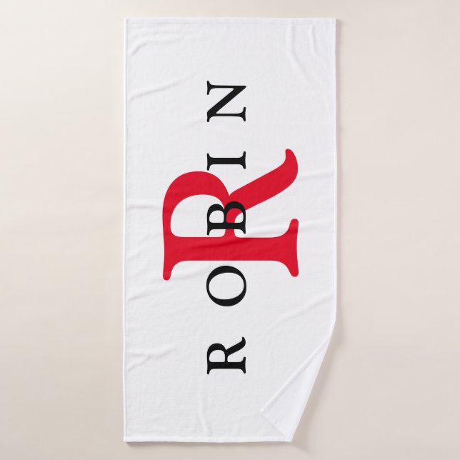 Toalla de baño inicial personalizada (Toalla de baño)