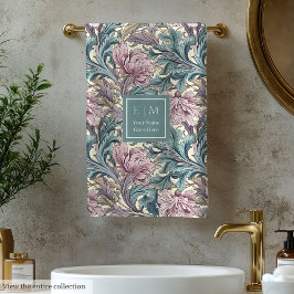 Toalla de baño inspirada en Morris Monograma perso