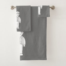 Toalla De Baño Miner De Carbón Set Gris Oscuro