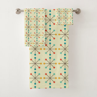 Toalla de baño moderna de mediados del siglo, patr