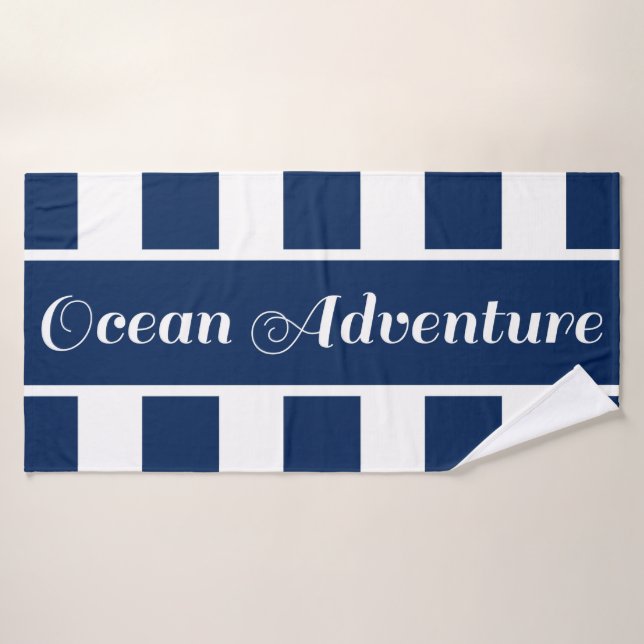 Toalla de baño náutica de aventura marina (Toalla de baño)
