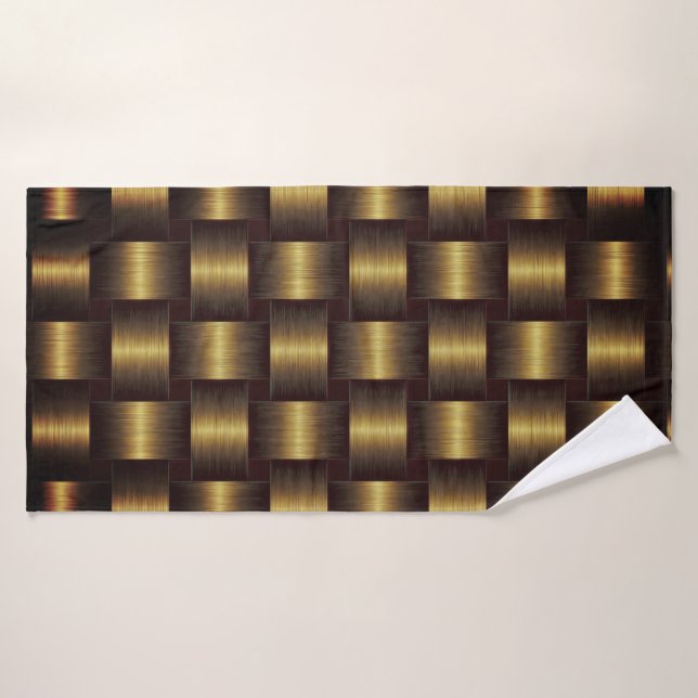 Toalla de baño negra y dorada (Toalla de baño)