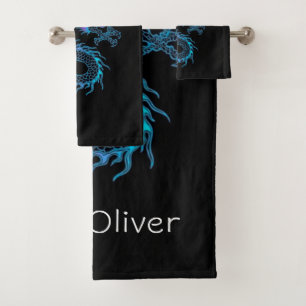 Toalla de baño Neon Blue Dragon