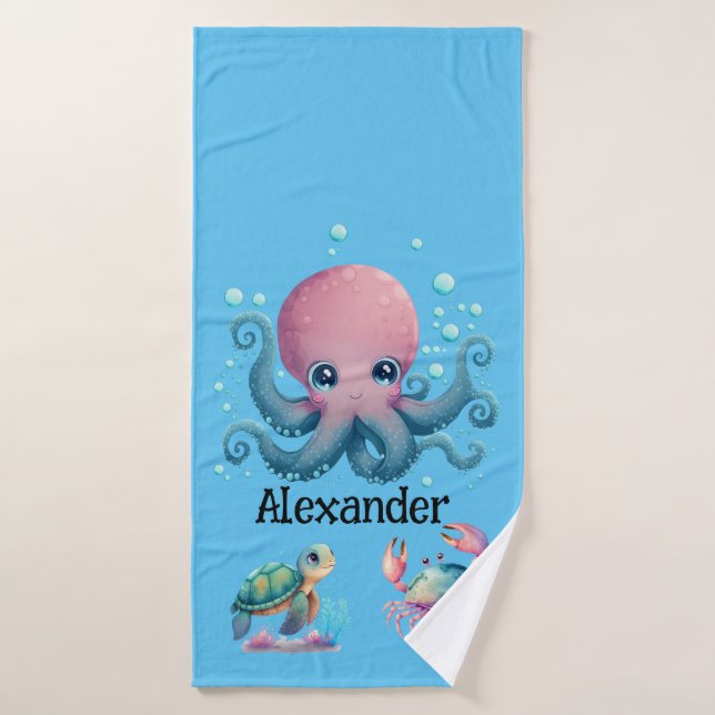 toalla de baño octopus personalizada (Toalla de baño)