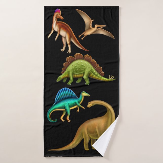 Toalla de baño oscura de los dinosaurios (Toalla de baño)