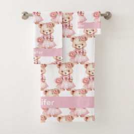 Toalla de baño para bebé y niña pequeña con nombre