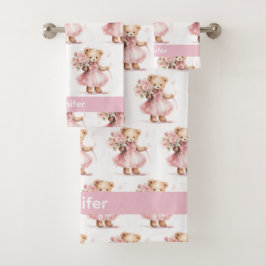 Toalla de baño para bebé y niña pequeña con nombre