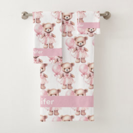 Toalla de baño para bebé y niña pequeña | Nombre p