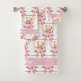 Toalla de baño para bebé y niña pequeña | Nombre p