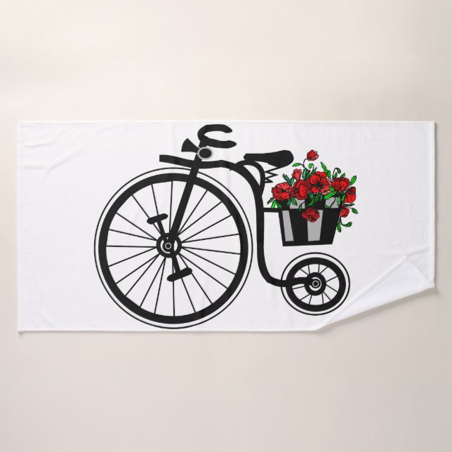 Toalla de baño para bicicletas románticas (Toalla de baño)
