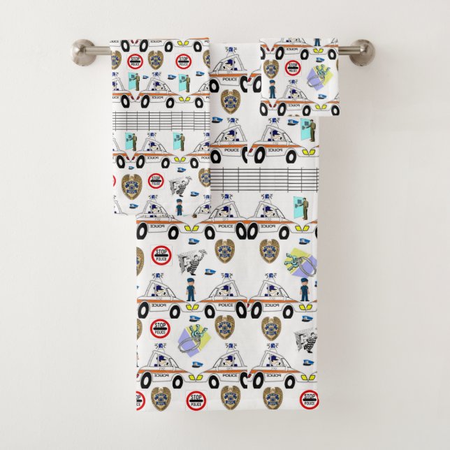 Toalla de baño para coches de policía (In situ)