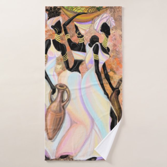 Toalla de baño para damas africanas - Pintura esti (Toalla de baño)