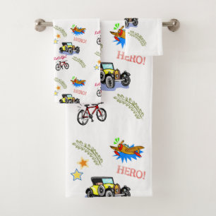 Toalla de baño para el avión Hero Bicycle Car