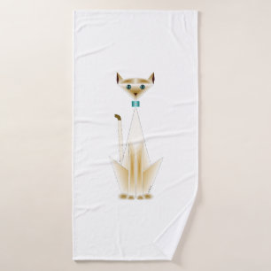 Toalla de baño para gatos siameses