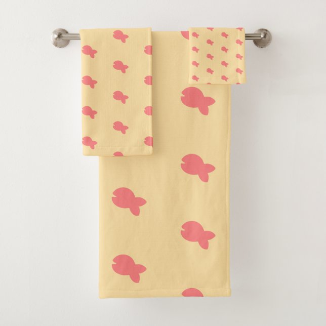 Toalla de baño para niños con estampado de peces r (In situ)