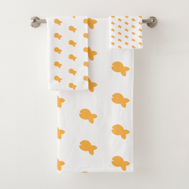 Toalla de baño para niños con peces naranjas repet (In situ)
