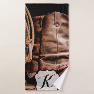 Toalla de baño personalizada Boots Barn Wood Rus
