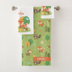 Toalla de baño personalizada para niños con animal