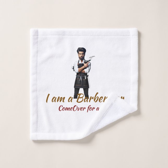 toalla de baño personalizada Tema de Barber (Toallita)