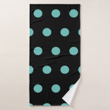 Toalla de baño Polka Dot (Negro y Aqua)