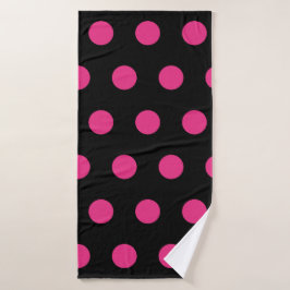 Toalla de baño Polka Dot (rosa negro y neón)
