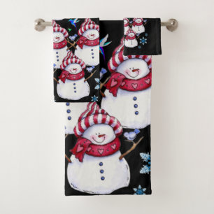 Toalla de baño pone Navidades, hombre de nieve