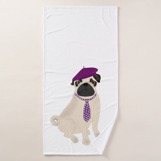 Toalla de baño Pug (Toalla de baño)