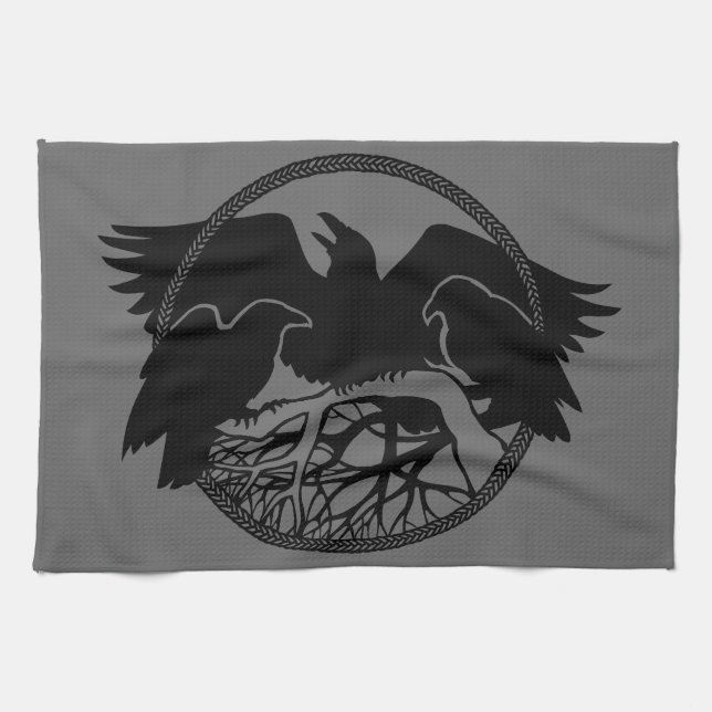 Toalla de baño Raven First Nations Raven Art Tea T (Horizontal)